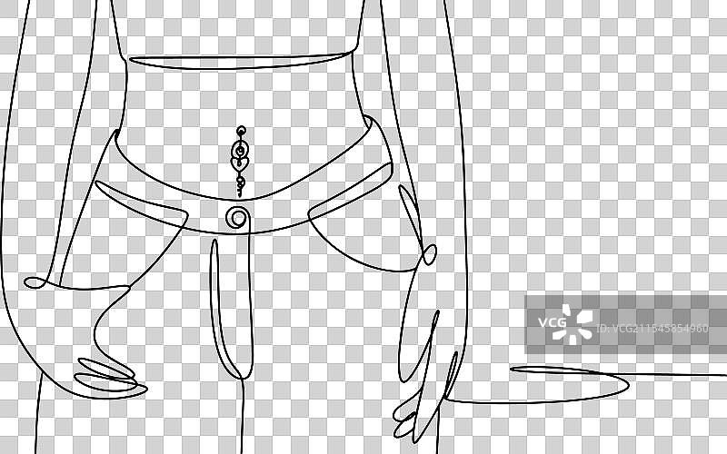 年轻女性穿腹部耳环图片素材