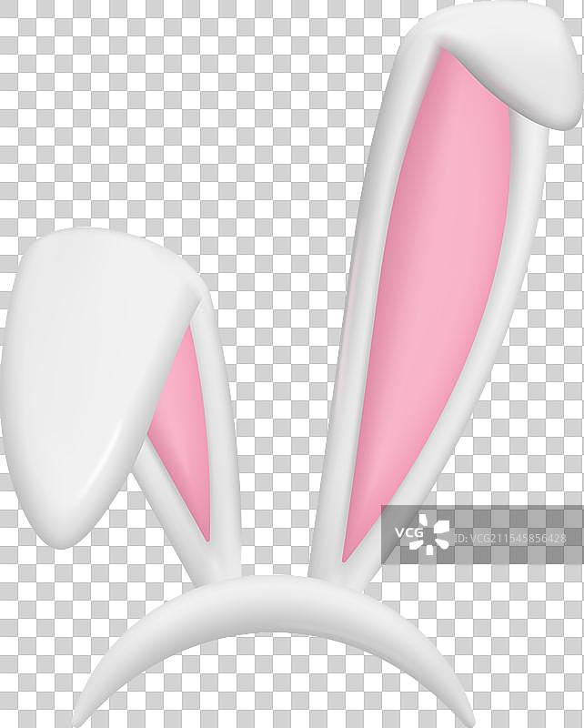 3D渲染的复活节兔耳头带图片素材