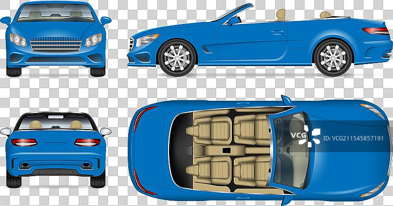 敞篷车模型孤立车辆模板图片素材