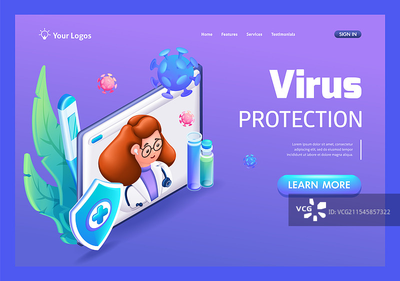 3D等距卡通医疗工作者与图片素材