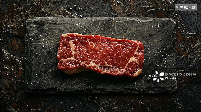 【AI数字艺术】石板上的鲜嫩多汁的牛排图片素材
