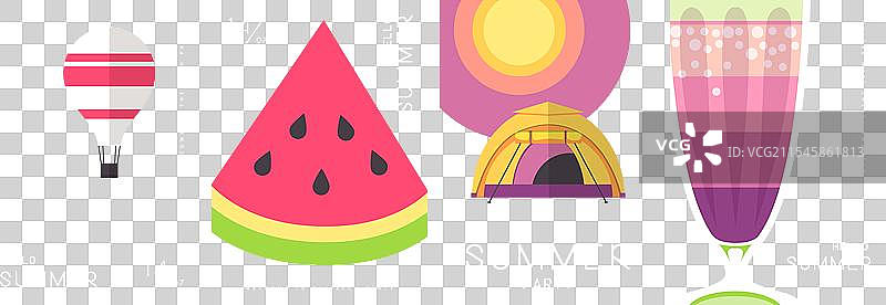 一组具有夏季特征的夏季海报图片素材