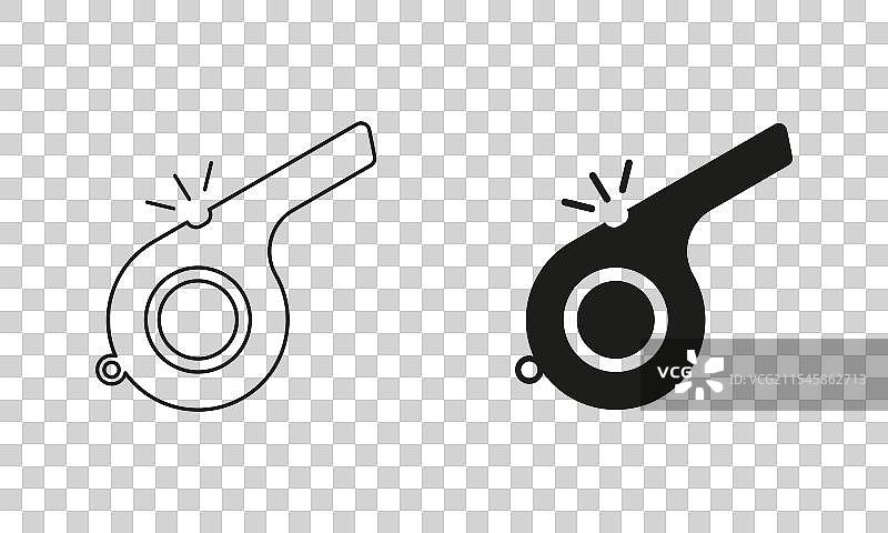 裁判用的哨子线条和轮廓图标图片素材