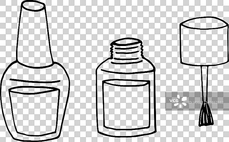 手绘风格的指甲油套装图片素材