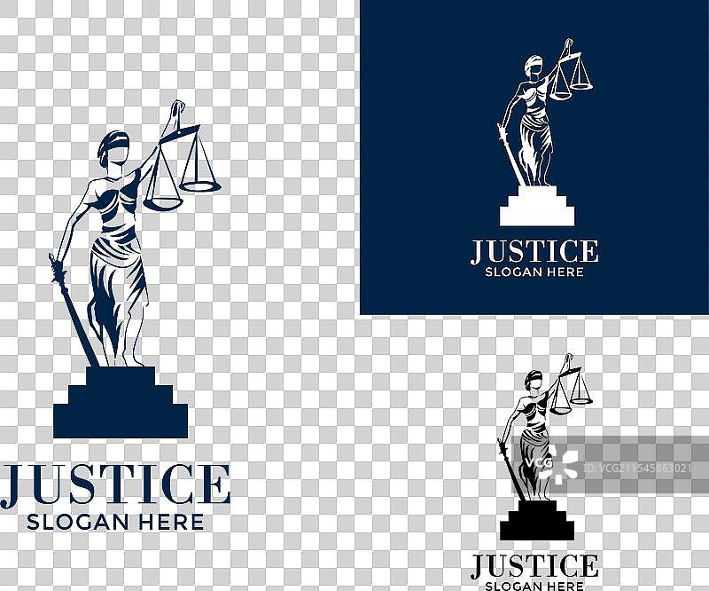 女士法律事务所标志与正义女神标志图片素材