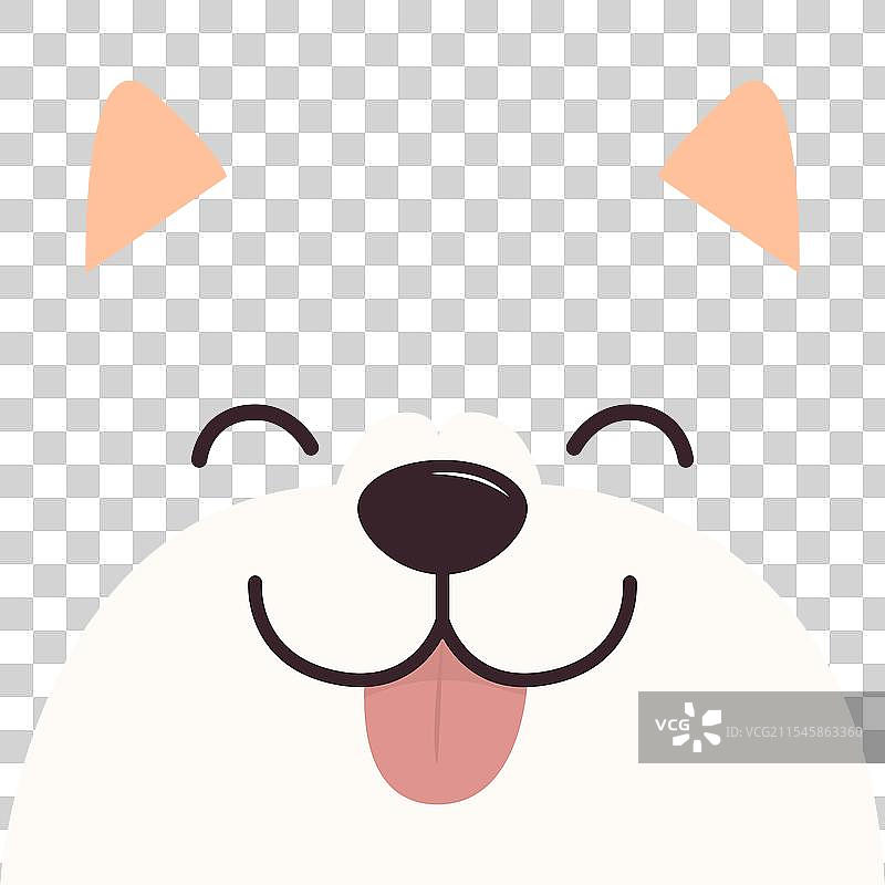 方头狗脸图标，黑色鼻子和眼睛，粉色图片素材
