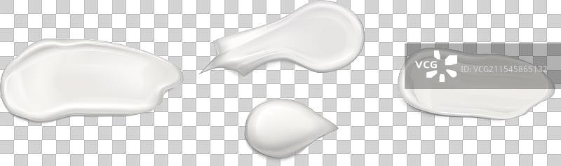 白色乳霜或乳液的样本和滴落图片素材