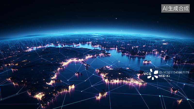 【AI数字艺术】城市风光大数据概念图片素材
