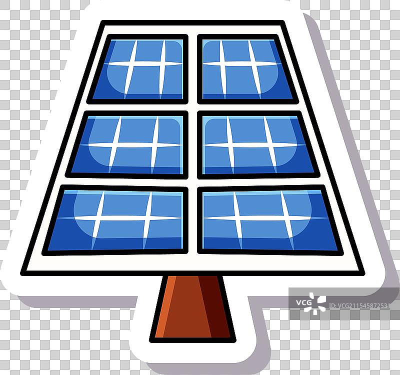 可爱的卡通设计太阳能电池贴纸图片素材