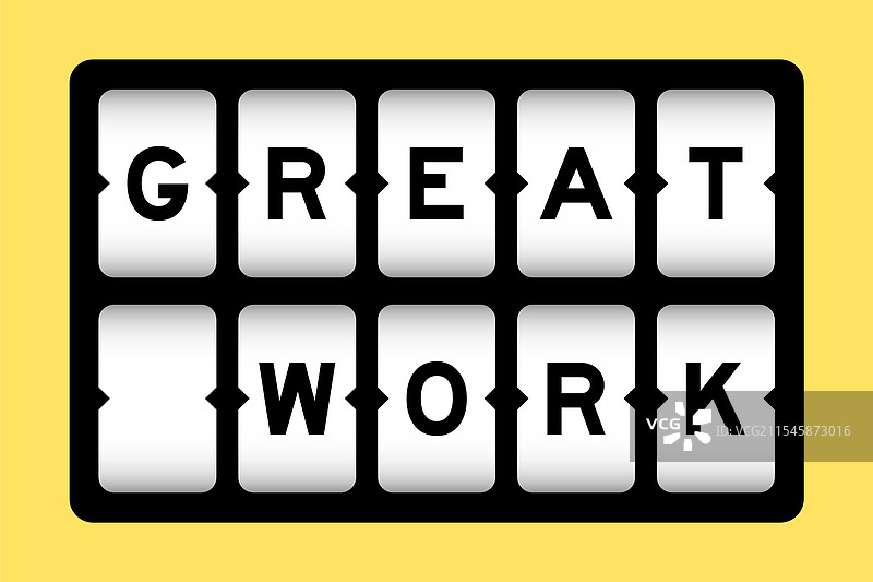 黑色文字“伟大的工作”在老虎机横幅上图片素材