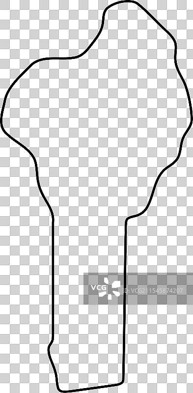 贝宁简化轮廓地图图片素材