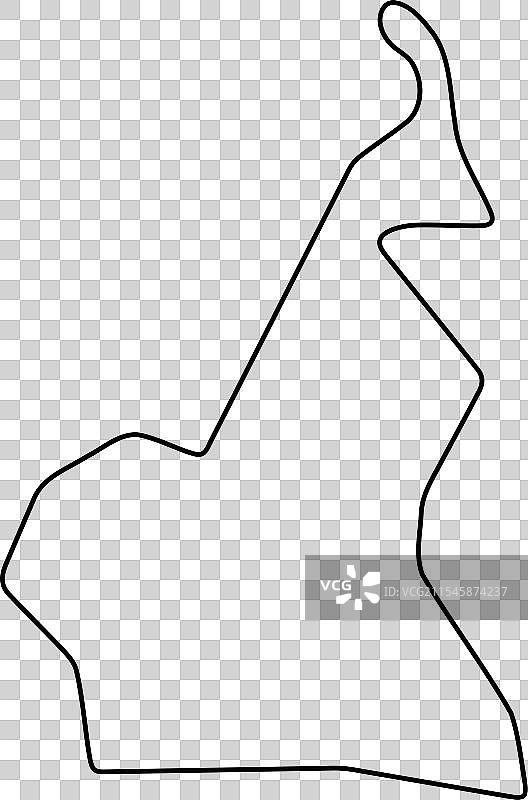 喀麦隆简化轮廓地图图片素材