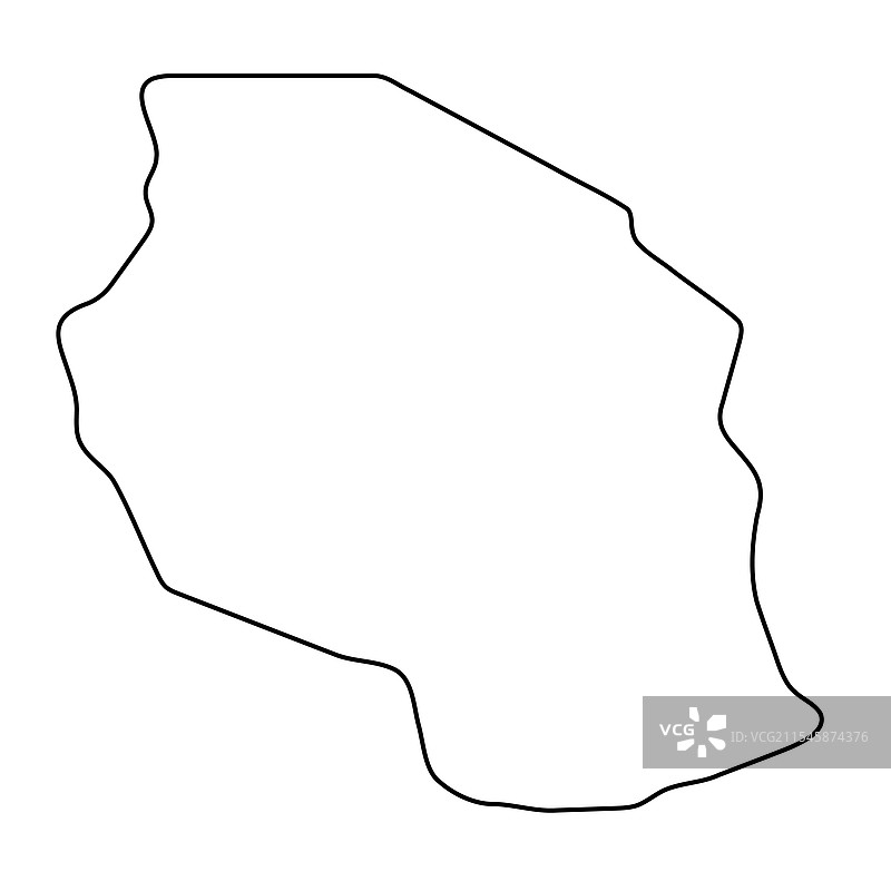 坦桑尼亚简化轮廓地图图片素材