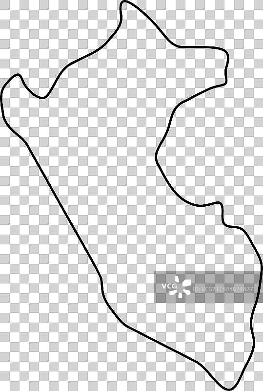 秘鲁简化轮廓地图图片素材