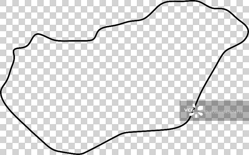 匈牙利简化轮廓地图图片素材