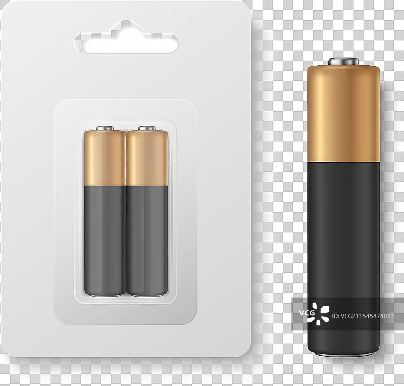 3D真实感碱性电池纸盒装套件图片素材