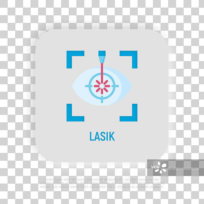 激光眼科手术扁平图标 眼科 LASIK图片素材