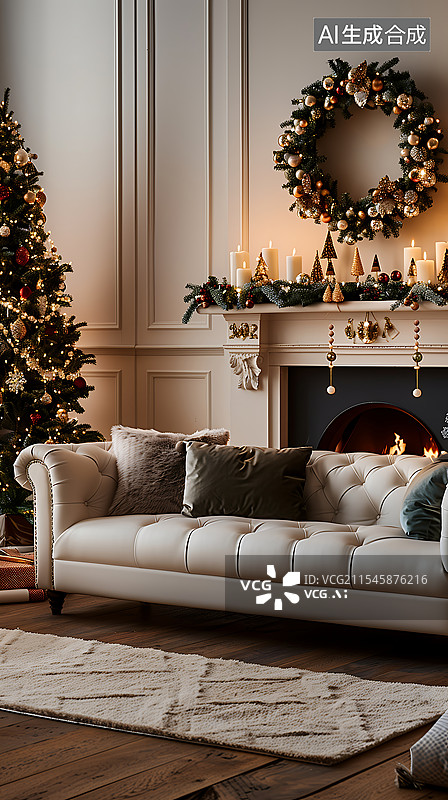 【AI数字艺术】举行派对的客厅图片素材