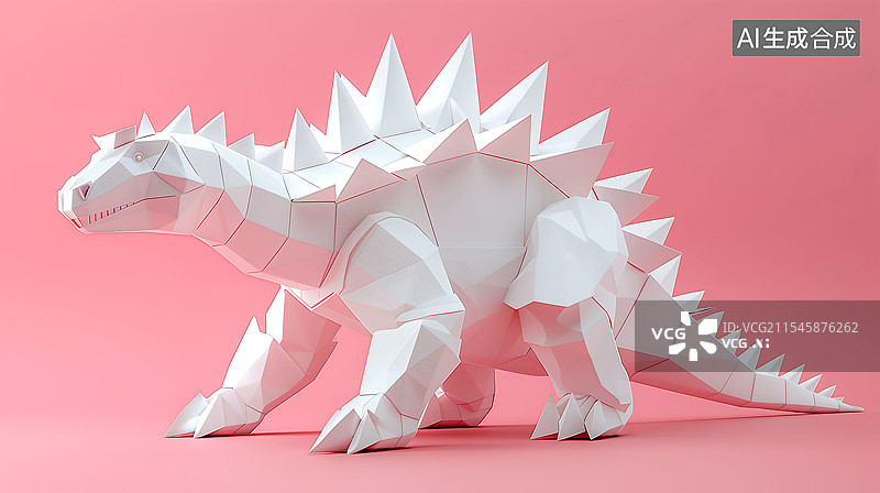 【AI数字艺术】可爱的折纸恐龙图片素材
