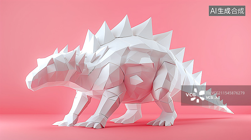 【AI数字艺术】可爱的折纸恐龙图片素材