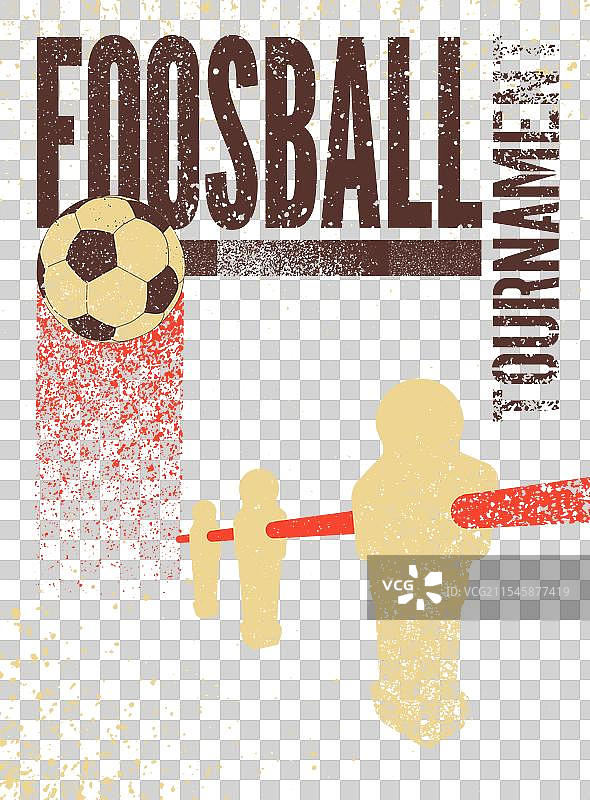 复古风格的桌上足球海报图片素材