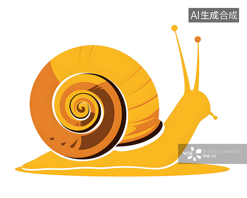 【AI数字艺术】蜗牛 可爱 插画图片素材