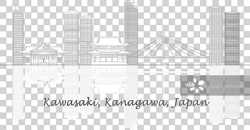 日本川崎市的天际线全景图片素材