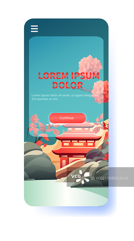 中国传统建筑图标新年标志图片素材