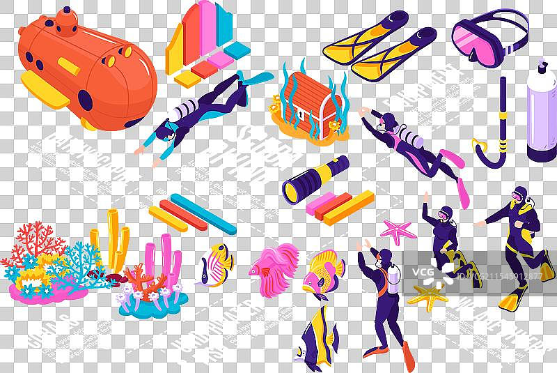 潜水等距流程图图片素材