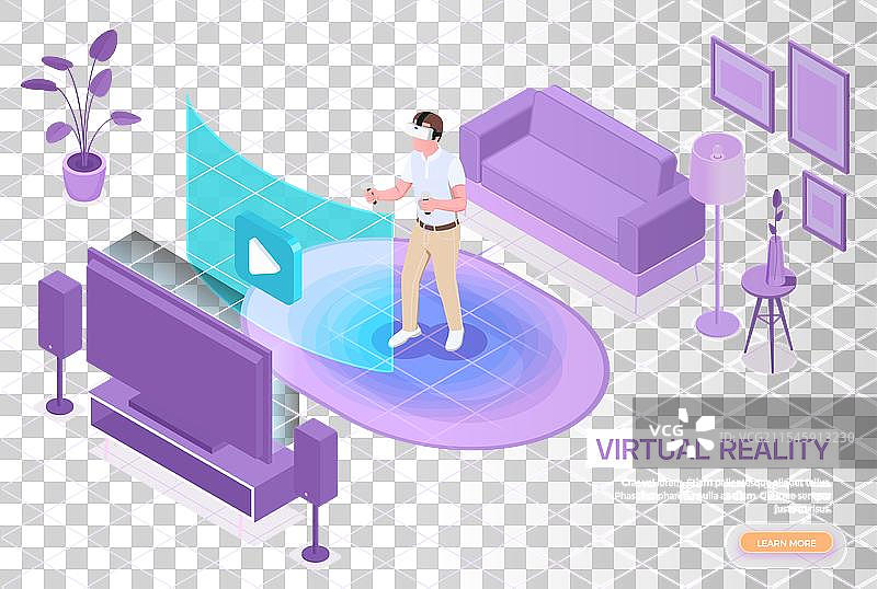 虚拟现实等距构图图片素材