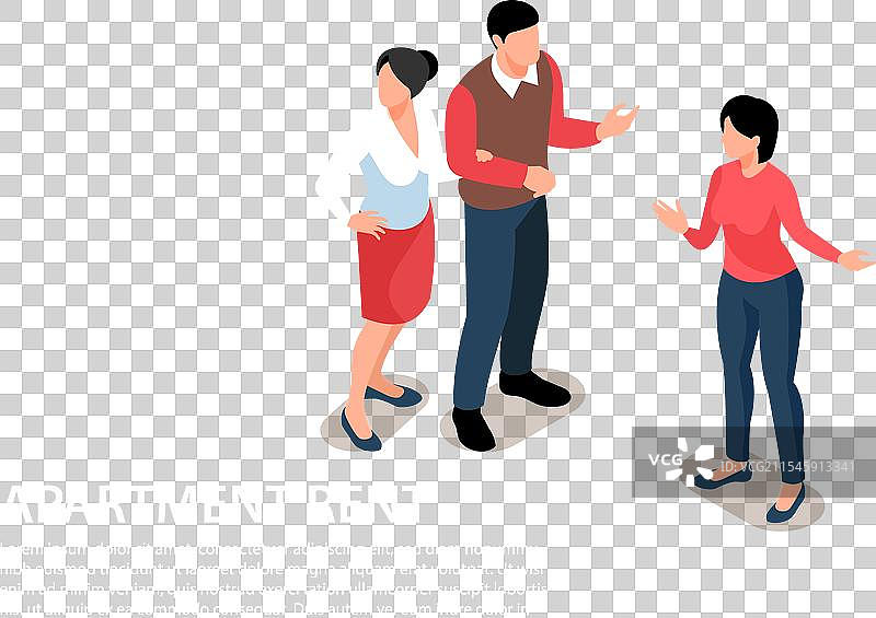 公寓租赁等距背景图片素材