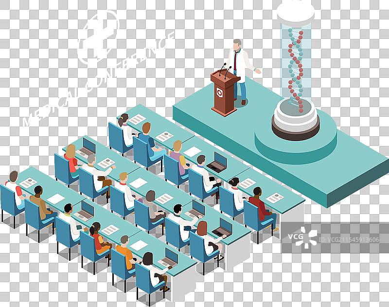 会议厅等距构图图片素材