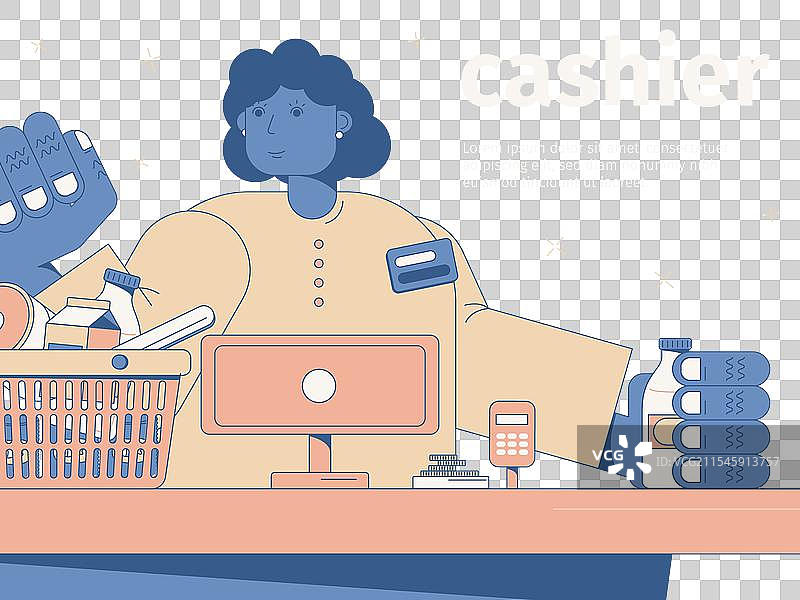 收银员平面图图片素材