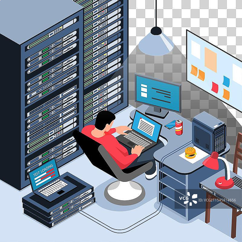 系统管理员等距图图片素材