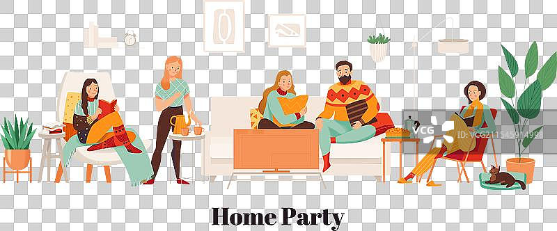 温馨的家庭聚会图片素材