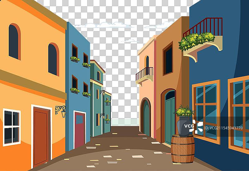 阳光明媚的地中海小巷图片素材