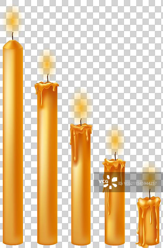 燃烧的蜡烛，蜡油滴落或流动图片素材