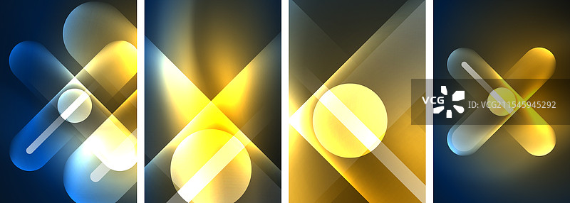 在霓虹色调下发光的抽象构图图片素材