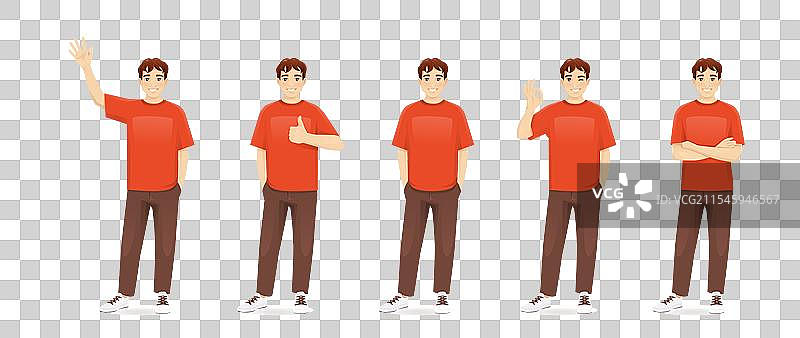 年轻男子穿着休闲服装图片素材