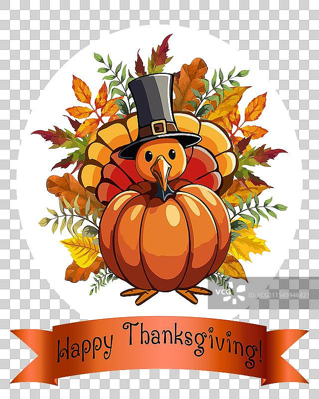 火鸡和南瓜在图片素材