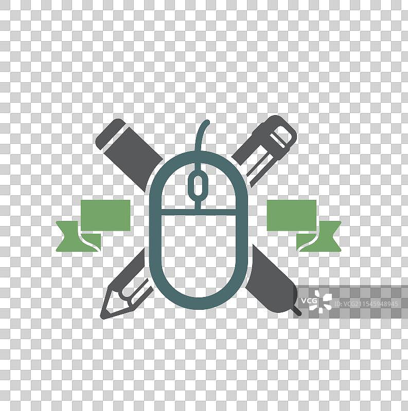 电脑鼠标和数位笔的图形设计logo图片素材