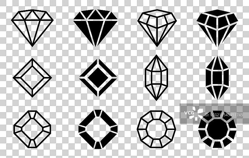 几何宝石形状套装图片素材