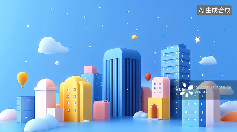 【AI数字艺术】梦幻都市夜景图片素材