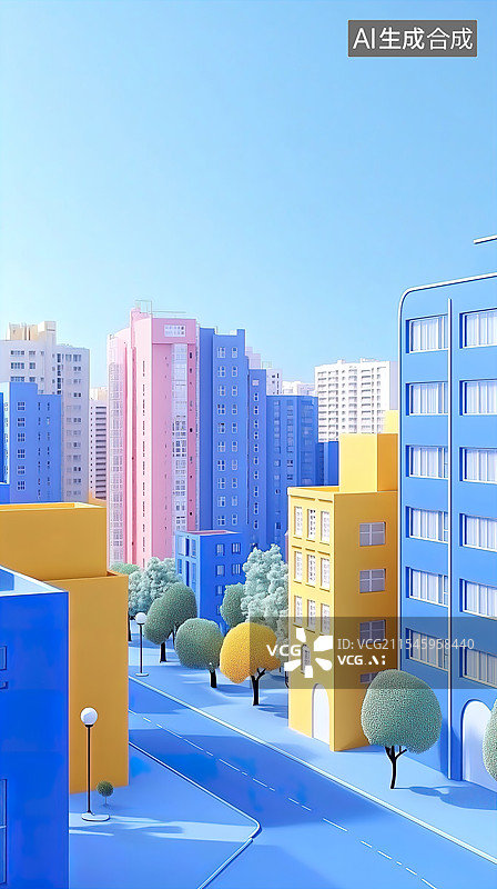 【AI数字艺术】梦幻卡通城市景观图片素材