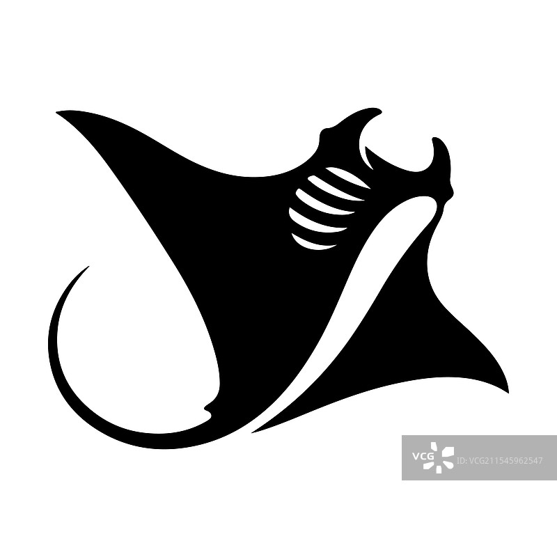 高质量的海洋巨型蝠鲼剪影图片素材