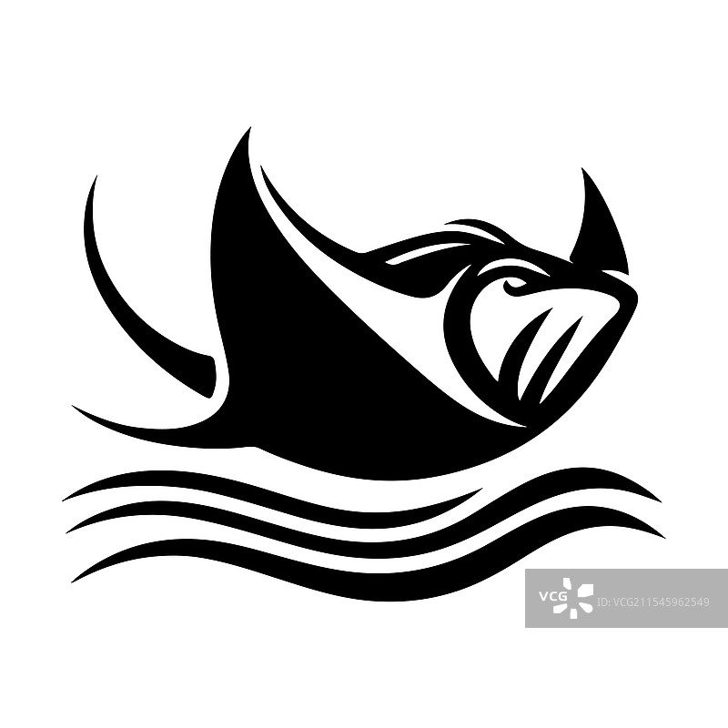 高质量的海洋巨型蝠鲼剪影图片素材