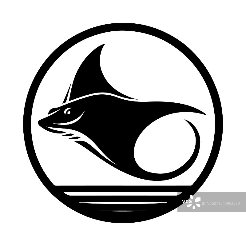 高质量的海洋巨型蝠鲼剪影图片素材