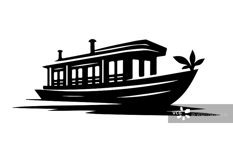 高质量的房船轮廓图形图片素材