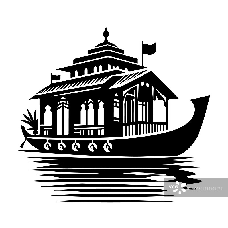 高质量的房船轮廓图形图片素材