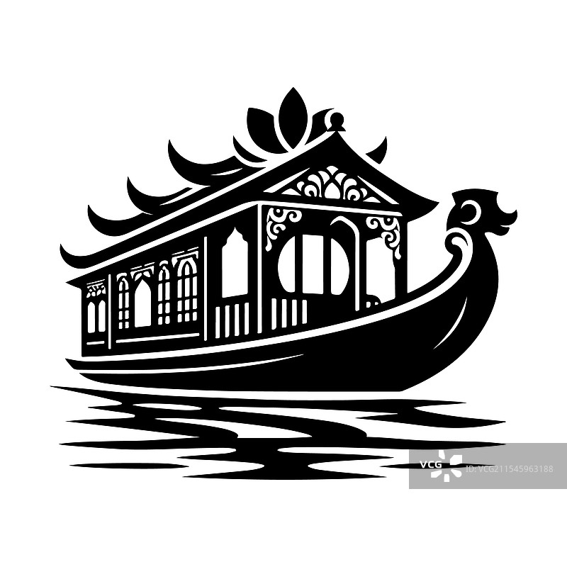 高质量的房船轮廓图形图片素材